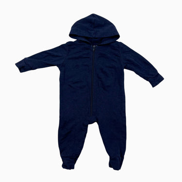 Combi à capuchon marine profond en bambou et spandex 0-6M