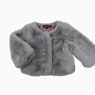 Manteau gris en peluche 90CM 18M