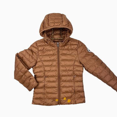 Manteau puffer mince 'Carla' noisette en duvet 6-8Y