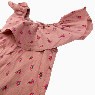 Robe blush fleurie en lin et viscose 4Y