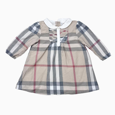 Robe en coton à col claudine et carreau 6M