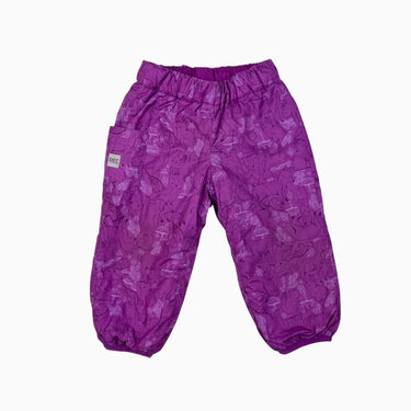 Pantalon mi-saison doublé violet 'animaux' réversible 12M