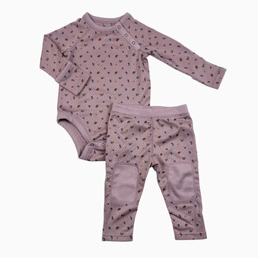 Ensemble capilene lilas fleuri 3-6M