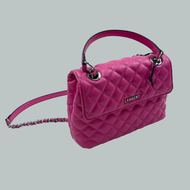 Sac à main rose fuschia matelassé 'Penelope 2 en 1 en polyurethane- 25x17.5x9cm pour femmes OS