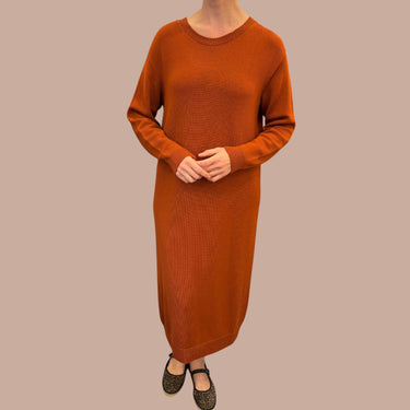 Robe maxi en tricot rouille pour femmes M/L