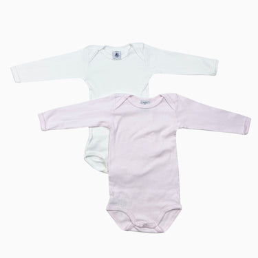 Duo de cache-couche rose pâle et blanc 6M