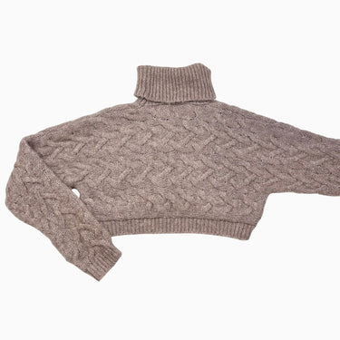 Col roulé beige en tricot chuncky crop 13-14Y