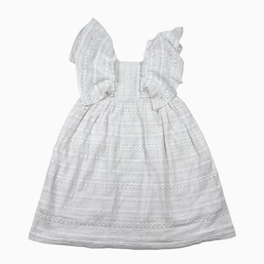 Robe blanche avec broderie anglaise 6Y