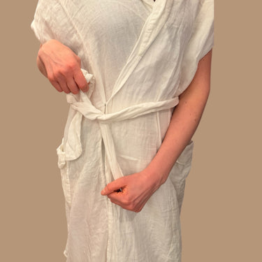 Sortie de plage blanche en mousseline de coton pour femmes OS