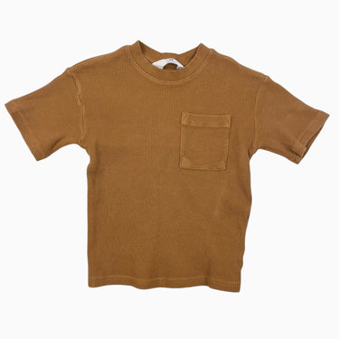 T-shirt caramel en coton gaufré 4-5Y