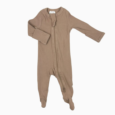 Pyjama latté en coton et spandex côtelé 0-3M