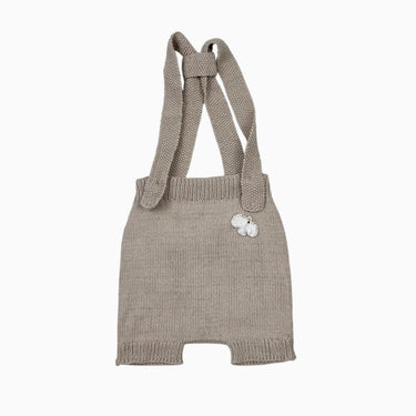 Short avoine à bretelles en tricot de coton 12-18M