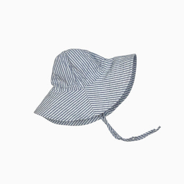 Chapeau soleil à rayures bleues en lin et coton M 48CM (9-18M)