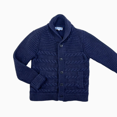 Cardigan marine en tricot de laine, cachemire et poly 3Y