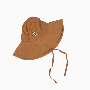 Chapeau soleil orange en lin S 6-12M