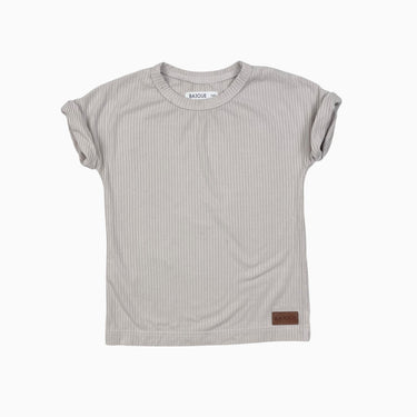 T-shirt vanille en bambou côtelé 2-4Y