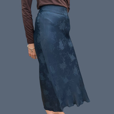 Jupe teal satinée 'damask' pour femmes EU34-US2