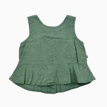 Camisole eucalyptus en lin coupe basque 18-24M