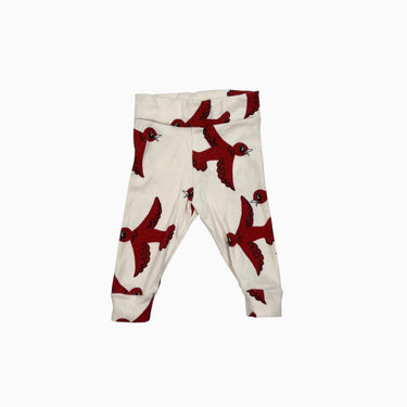 Legging vanille 'oiseaux rouges' 62CM 3-6M