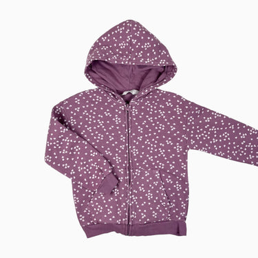 Veste à capuchon mauve 'coeurs' 6-8Y