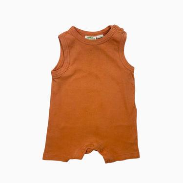 Combi short orange en coton bio 3-6M