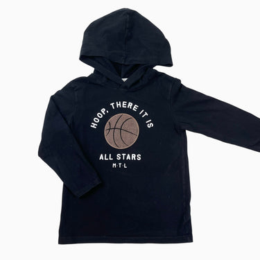 Chandail à capuchon noir 'hoop, there it is all stars' 8Y