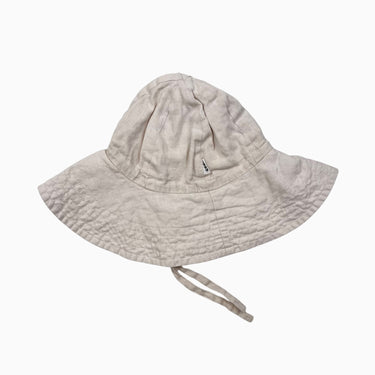 Chapeau soleil crème en lin L (fit 2-3Y)