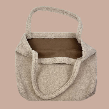 Sac à main beige en bouclette pour femmes OS