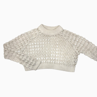 Pull avoine en crochet cropped 6-7Y