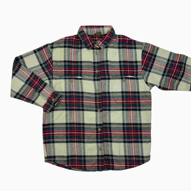 Chemise sauge carreauté en flanelle (fait grand) 6Y