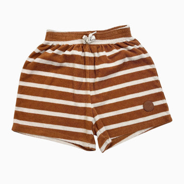 Short à rayures latté en ratine 10Y