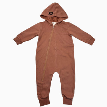 Combi terracotta à capuchon en coton ouaté et modal 2Y