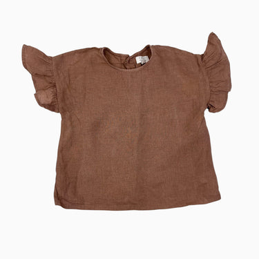 Blouse noisette en lin 3-4Y