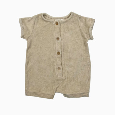 Barboteuse beige en ratine de coton 0-3M