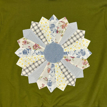 Pull olive à motifs patchwork pour femmes M-L