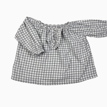 Blouse style tunique à vichy grise 2-3Y