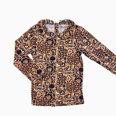 Chandail à col claudine à motifs en coton pima bio 8Y