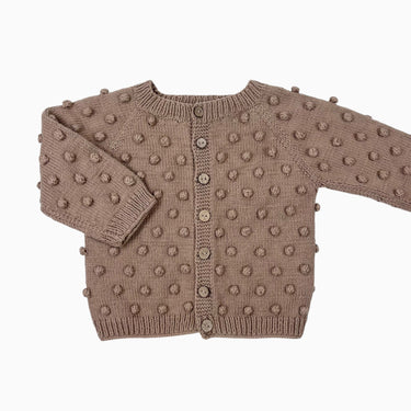 Cardigan avoine popcorn en tricot de coton 2-3Y