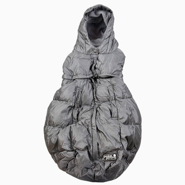 Porte-bébé et chancelière poussette 'Poncho Pookie' gris doublé en polar 0-4Y