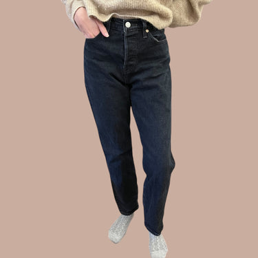 Pantalon 'Wedgie' en denim marine profond pour femmes 26US