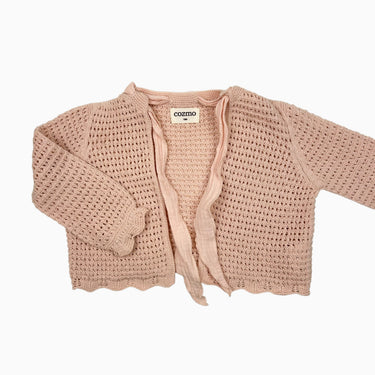 Cardigan rose en maille 18M