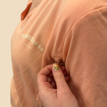 T-shirt d'allaitement corail col en V en coton pour femmes S