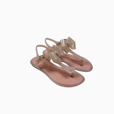 Sandales beige-rosé 'jelly' transparentes 'noeud' 13US