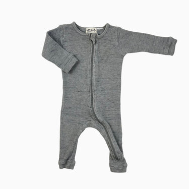 Pyjama gris en coton gaufré 6-12M