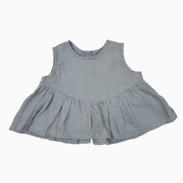 Blouse bleue-grise en lin mélangé 12-18M