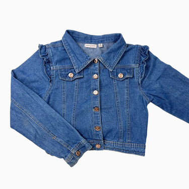 Veste 'cropped' en coton chambray 10Y