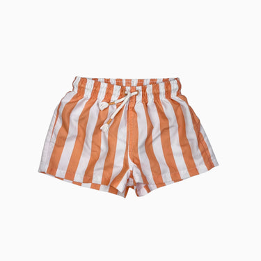 Maillot short avec filet intégré à rayures oranges 4Y