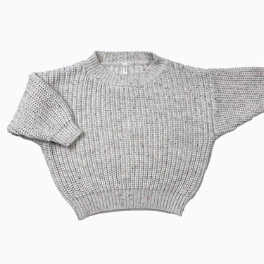 Pull blanc 'confettis' en tricot de coton 6-12M