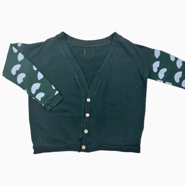 Cardigan avec motifs vert en coton bio 8Y