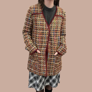 Blazer 'Harlequin oversized' en tweed de laines mélangées pour femmes S